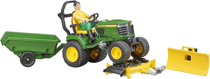 John Deere X949 Mowing Tractor with Trailer and Figure