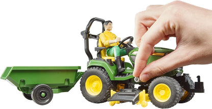John Deere X949 Mowing Tractor with Trailer and Figure