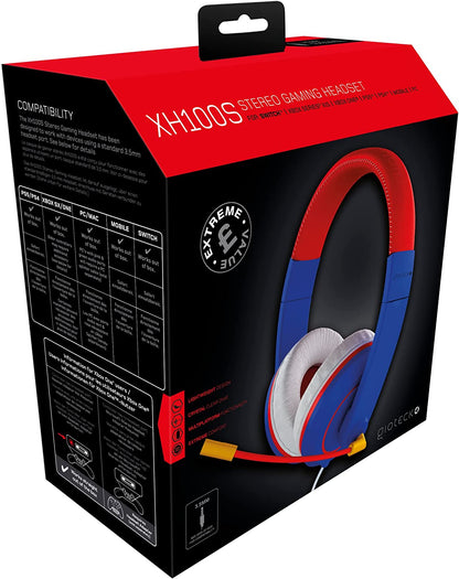 Gioteck XH-100S Wired Stereo Headset (Blue/Red