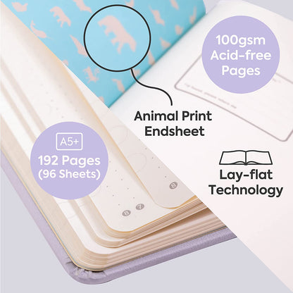 Dingbats* - Tierwelt Notizbuch A5 Gepunktet - Weicher Einband aus veganem Leder für Arbeit, Reisen, Universität - mit elastischem Verschlussband