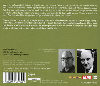 Francis Durbridge: Paul Temple - Die verschollenen Fälle / 20 Kurzgeschichten von Erfolgsautor Francis Durbridge als Hörbuchfassung inkl. Booklet (Pidax Hörbuch)