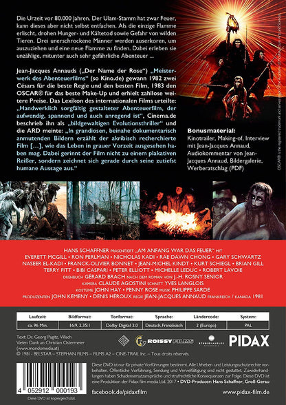 Am Anfang war das Feuer (La guerre du feu) - Remastered Edition / Preisgekröntes Meisterwerk des Abenteuerfilms (Pidax Film-Klassiker
