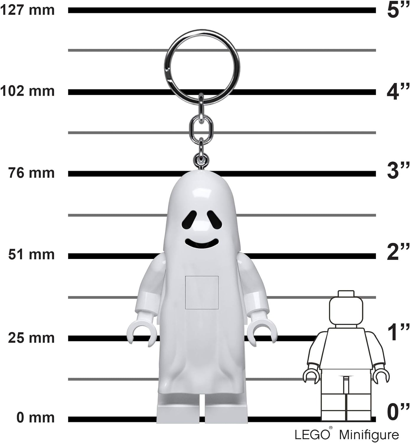LEGO Iconic Ghost Keychain LED Flashlight Kids Toys Halloween Play - 76 mm Tall Figure - 2 CR2025 batteries included