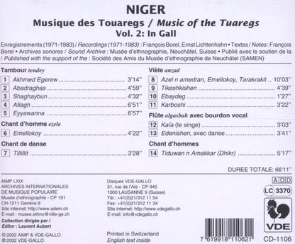 Niger - Music of the Tuaregs, Vol. 2: In Gall