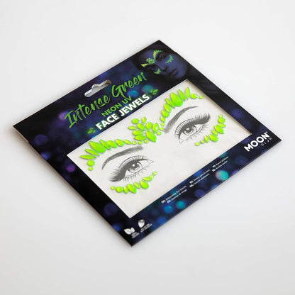 Smiffys Moon Glow Face Jewels, Intense Green