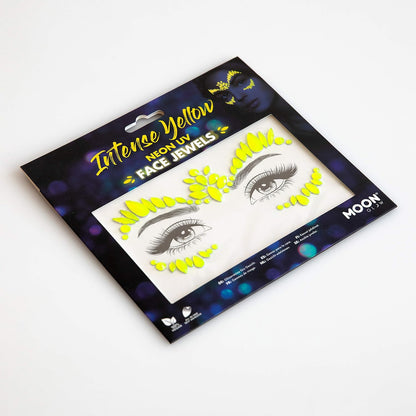 Smiffys Moon Glow Face Jewels, Intense Yellow