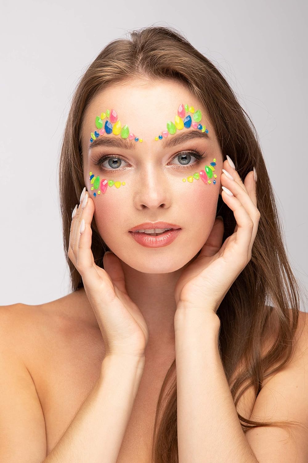Smiffys Moon Glow Face Jewels, Glow Girl