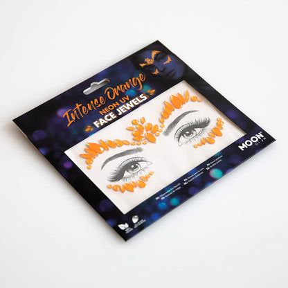 Smiffys Moon Glow Face Jewels, Intense Orange