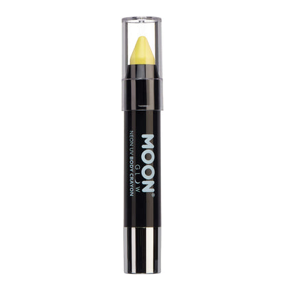 Smiffys Moon Glow Pastel Neon UV Body Crayons, Pastel Yell