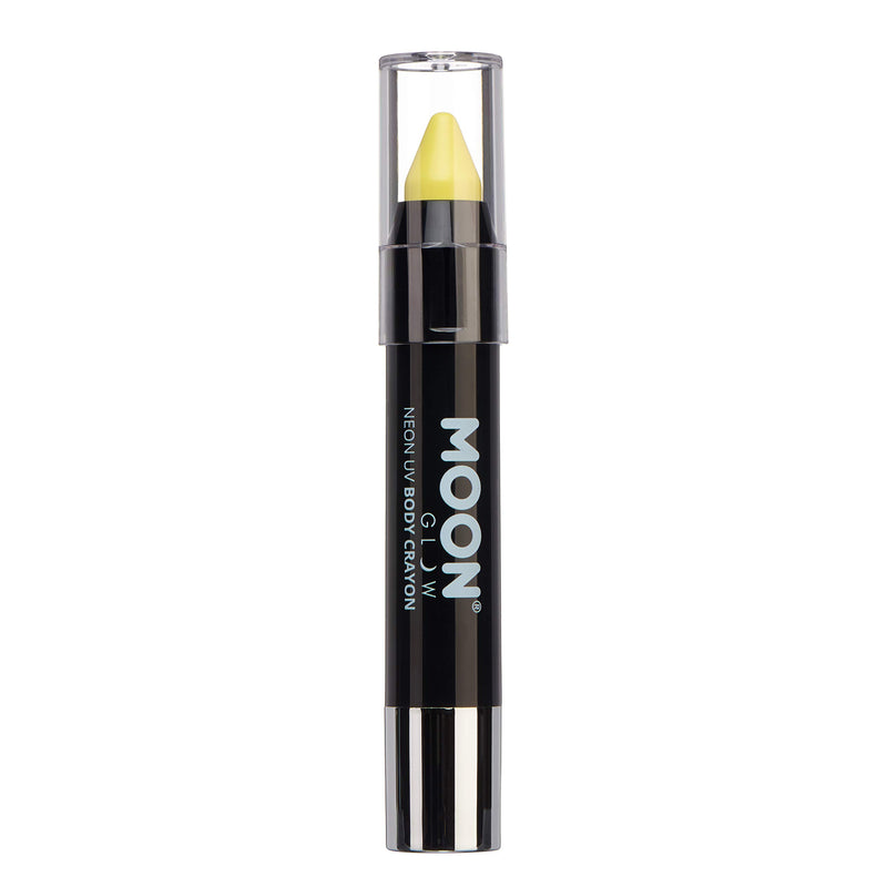 Smiffys Moon Glow Pastel Neon UV Body Crayons, Pastel Yell