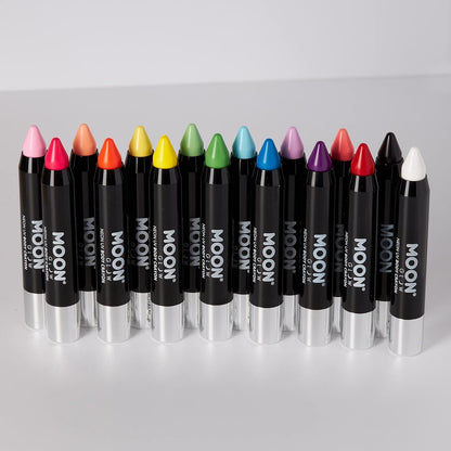 Smiffys Moon Glow Pastel Neon UV Body Crayons, Pastel Yell