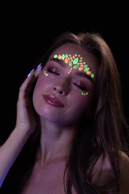 Smiffys Moon Glow Face Jewels, Pink Flamingo