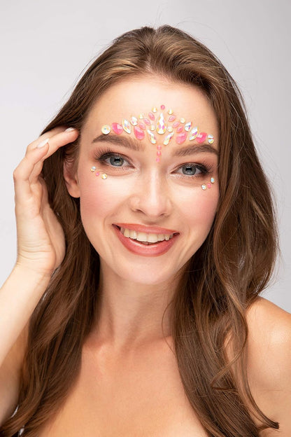 Smiffys Moon Glow Face Jewels, Pink Flamingo