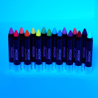 Smiffys Moon Glow Pastel Neon UV Body Crayons, Pastel Cora