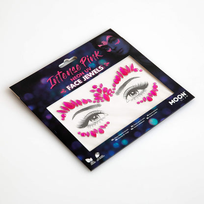 Smiffys Moon Glow Face Jewels, Intense Pink