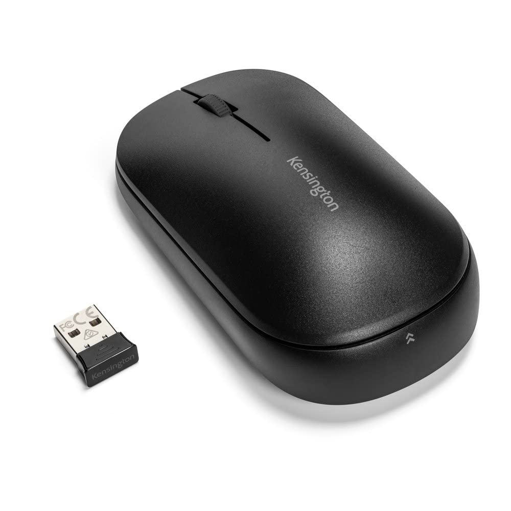 Kensington Wireless Mouse - SureTrack Dual Wireless Ambidextrous Mouse, Slim Mouse for Laptop, Desktop or Home Office, Works with Chrome, Mac, Windows and Android - Black (K75298WW
