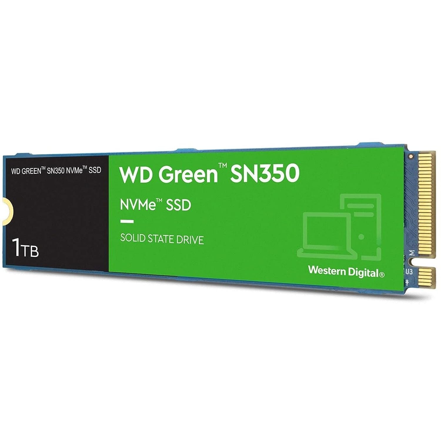 WD Green SN350 1TB NVMe Internal SSD Solid State Drive - Gen3 PCIe, QLC, M.2 2280, Up to 3,200 MB/s