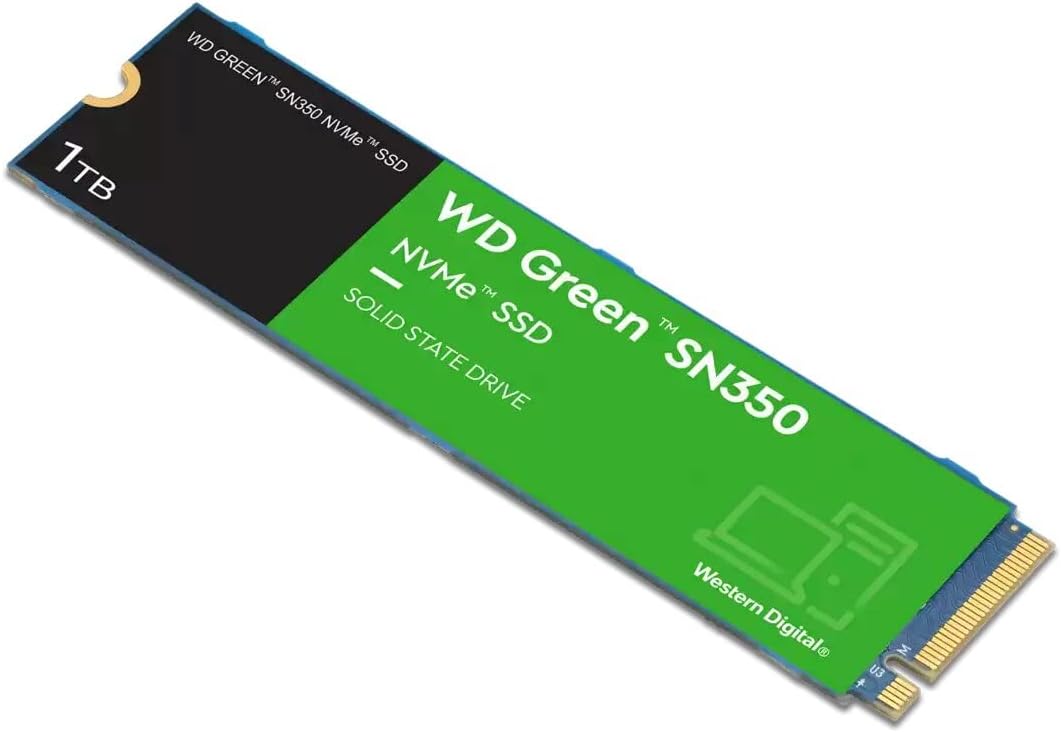 WD Green SN350 1TB NVMe Internal SSD Solid State Drive - Gen3 PCIe, QLC, M.2 2280, Up to 3,200 MB/s
