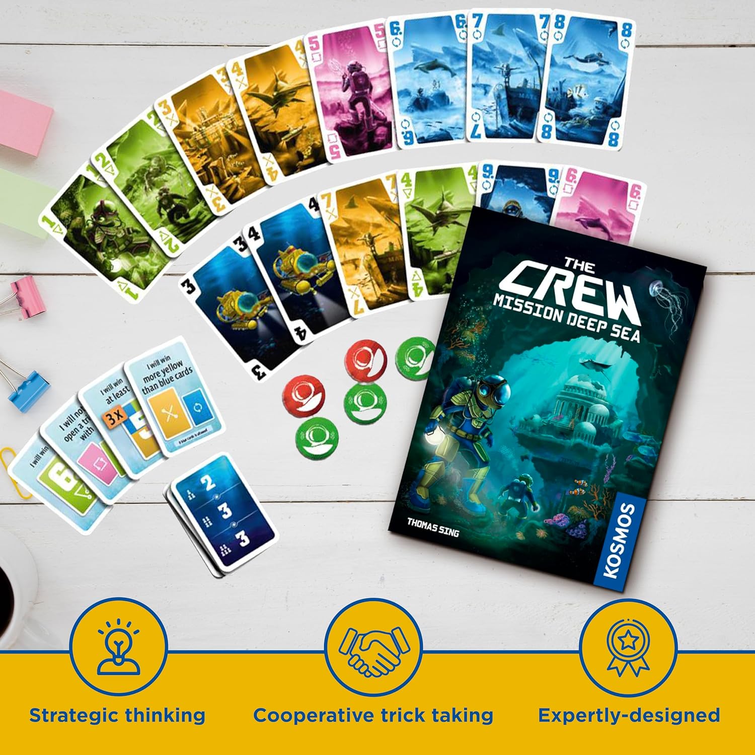Thames & Kosmos The Crew: Mission Deep Sea, Cooperative Card Game, Family Games for Game Night, Games for Adults and Kids, For 2 to 5 Players, Ages 10+