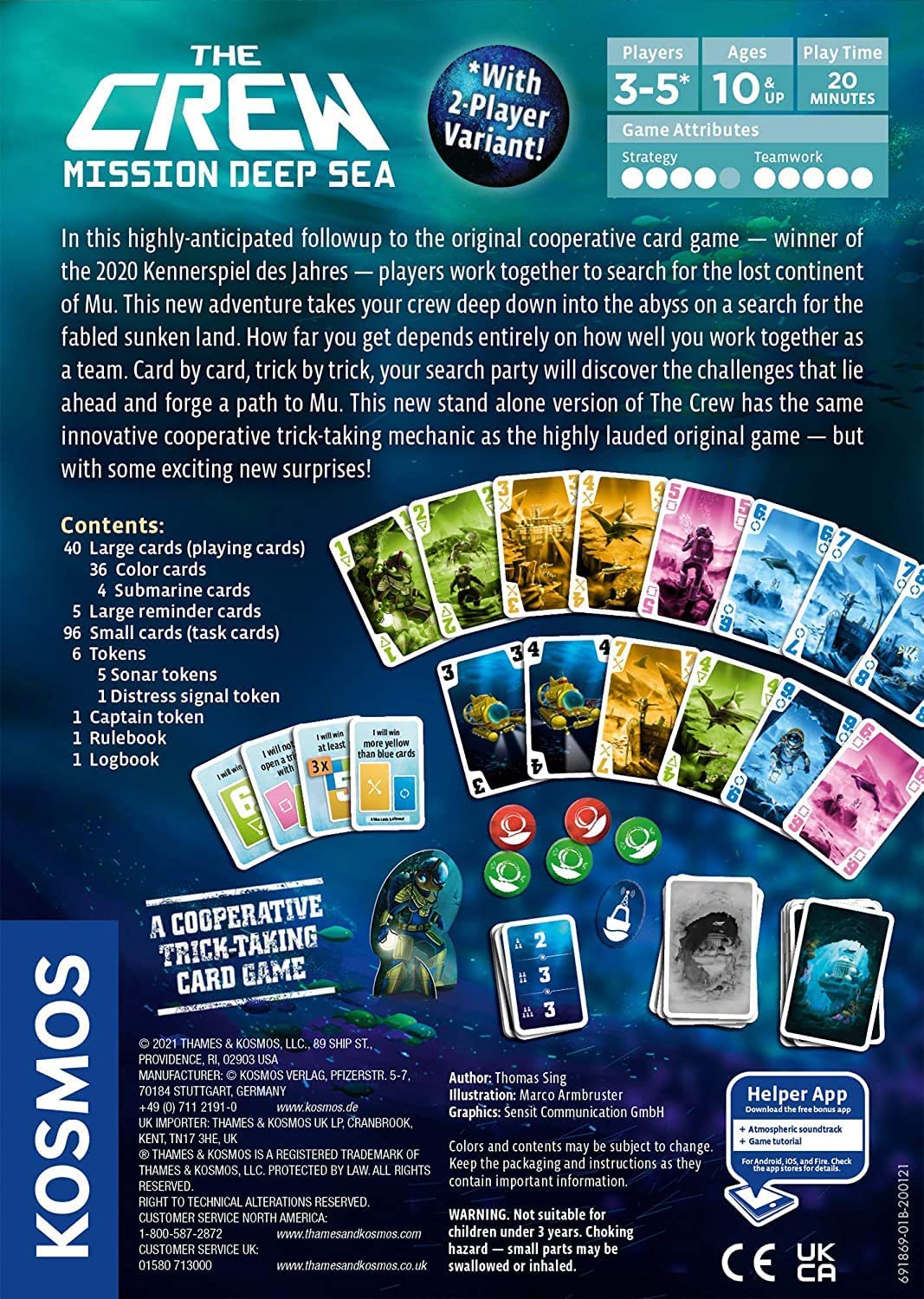 Thames & Kosmos The Crew: Mission Deep Sea, Cooperative Card Game, Family Games for Game Night, Games for Adults and Kids, For 2 to 5 Players, Ages 10+