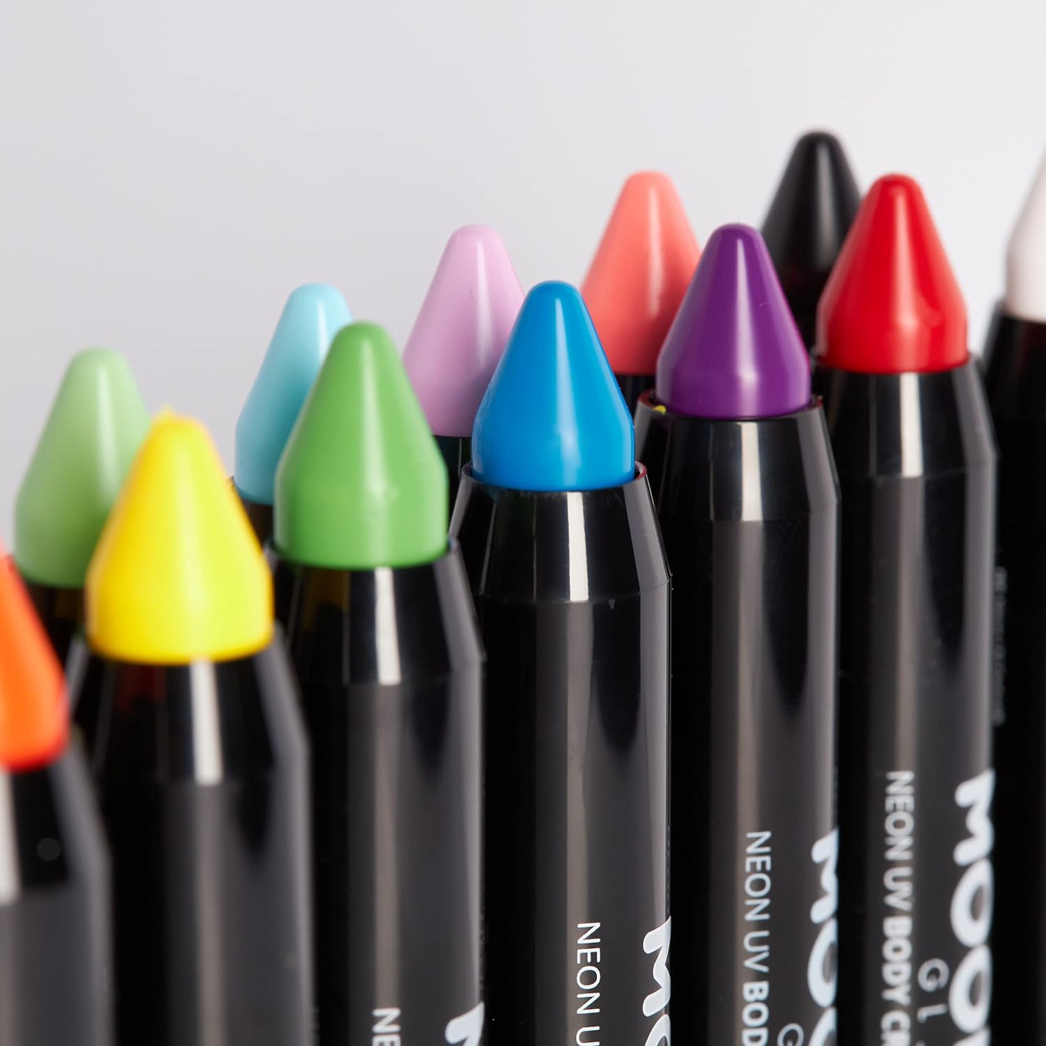 Smiffys Moon Glow Pastel Neon UV Body Crayons, Pastel Pink