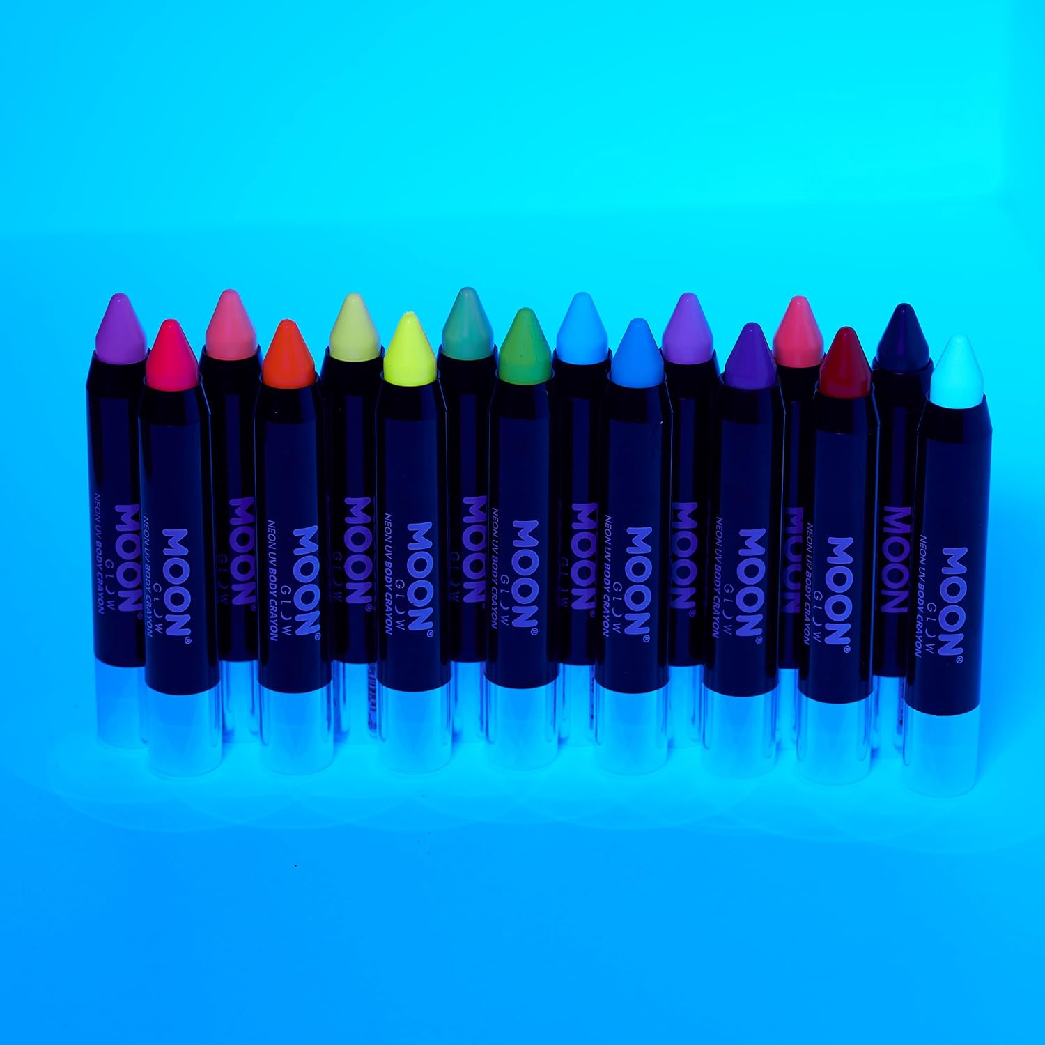 Smiffys Moon Glow Pastel Neon UV Body Crayons, Pastel Pink