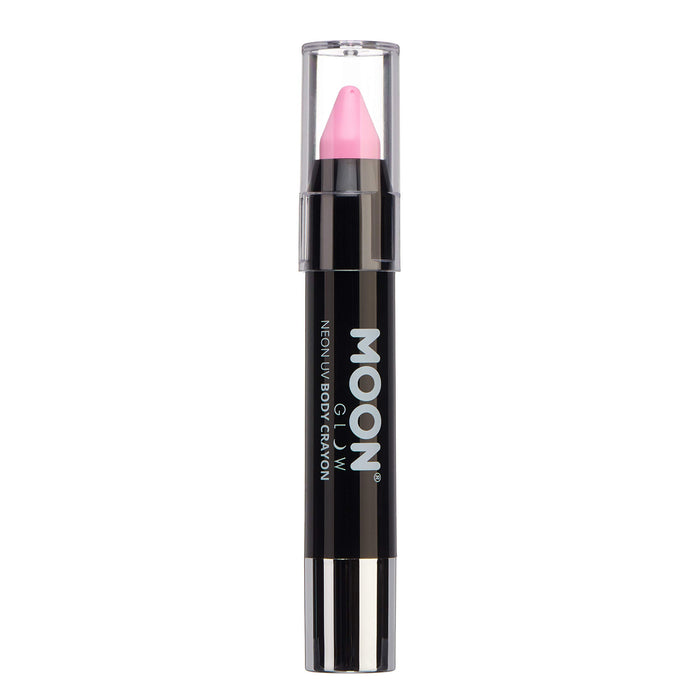 Smiffys Moon Glow Pastel Neon UV Body Crayons, Pastel Pink