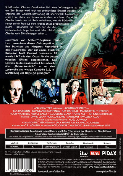 Geisterkomödie (Blithe Spirit) / Oscar-preisgekrönte Kultkomödie mit Margaret Rutherford (bekannt als "Miss Marple") (Pidax Film-Klassiker