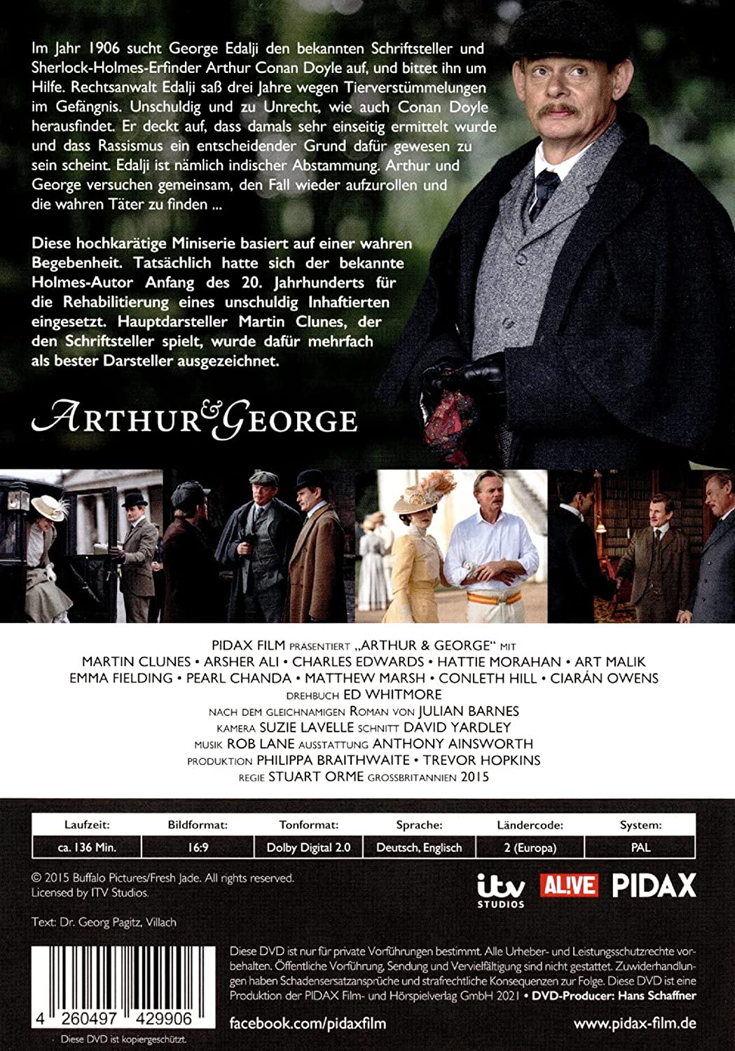 Arthur & George / Der komplette Dreiteiler mit Martin Clunes als Sherlock-Holmes-Erfinder Arthur Conan Doyle
