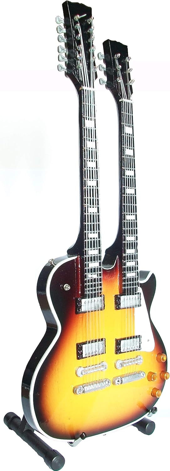 Mini guitar collection natural wood - The Eagles - Don Felder - Double Neck