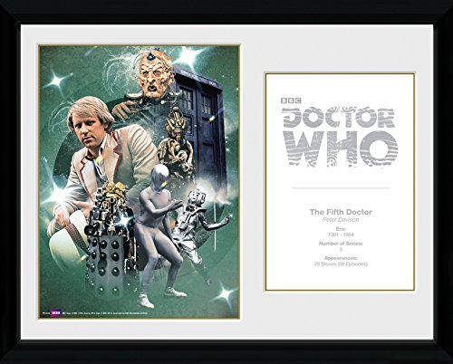GB eye Ltd, 5th Doctor Peter Davison, Framed Print, 30 x 40 cm, Wood, Assorted