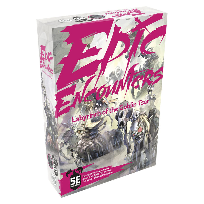 Epic Encounters: Labyrinth Of The Goblin Tsar RPG Fantasy Roleplaying Tabletop Game with 20 Detailed Miniatures, Double-Sided Game Mat, & Game Master Adventure Book with Monster Stats, 5E Compatible