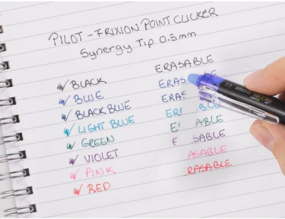 PIlot Frixion Point Clicker Retractable Erasable Roller Ball Pen - 0.5mm Synergy Tip - Blue Ink - Each