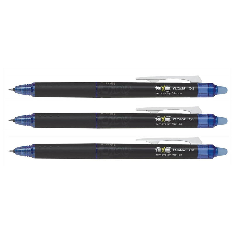 PIlot Frixion Point Clicker Retractable Erasable Roller Ball Pen - 0.5mm Synergy Tip - Blue Ink - Each