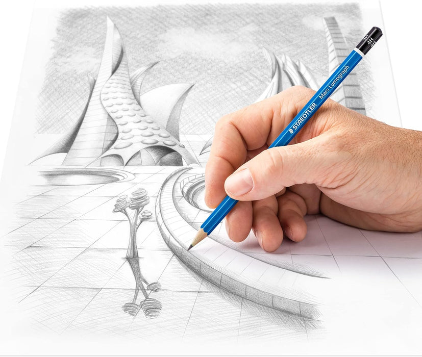 STAEDTLER 100-4H Mars Lumograph Graphite Pencils for Drawing & Sketching - 4H (Box of 12