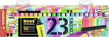 Highlighter - STABILO BOSS ORIGINAL - Deskset of 23 - 9 Fluorescent Colours + 14 Pastel Colours