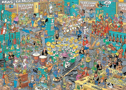 Jumbo, Jan Van Haasteren - Music Shop and Holiday Jitters, Jigsaw puzzles for Adults, 2 x 1000 Piece