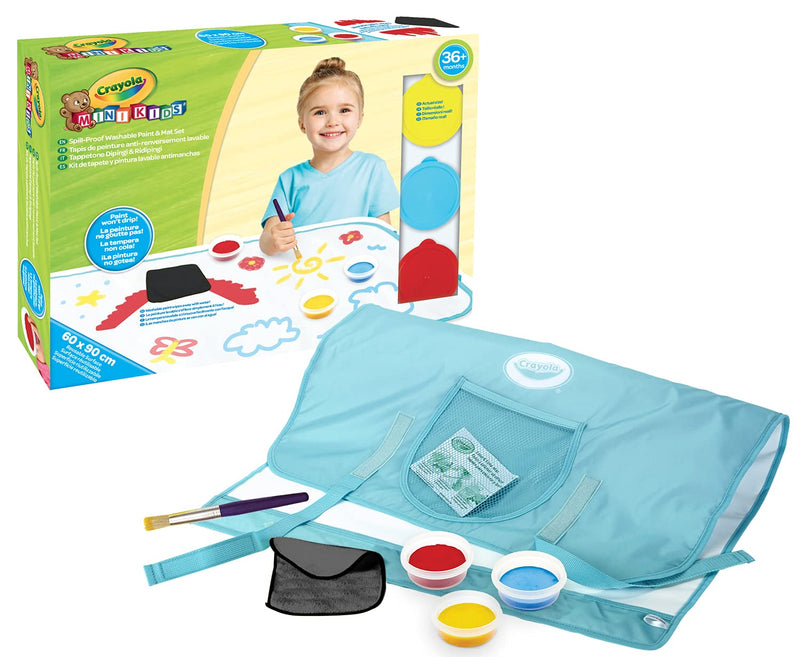 Crayola- Mini Kids, Mal- und Übermalmatte, Maxi-Unterlage zum Malen mit abwaschbaren Tempera, ab 36 Monaten, 81-1486