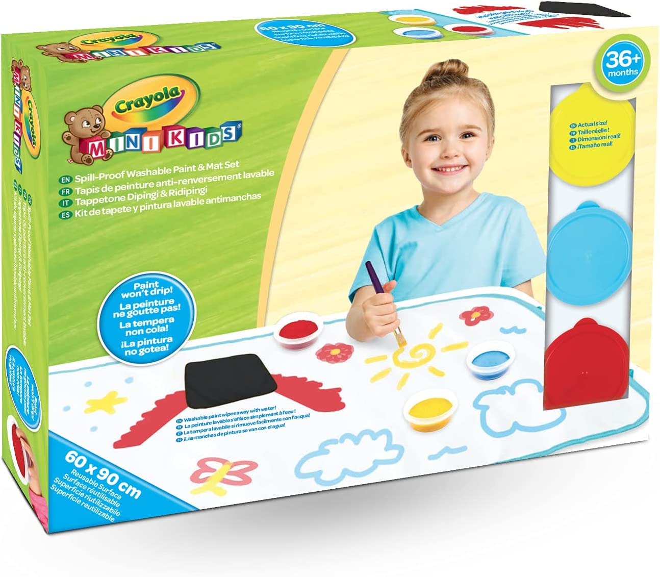 Crayola- Mini Kids, Mal- und Übermalmatte, Maxi-Unterlage zum Malen mit abwaschbaren Tempera, ab 36 Monaten, 81-1486