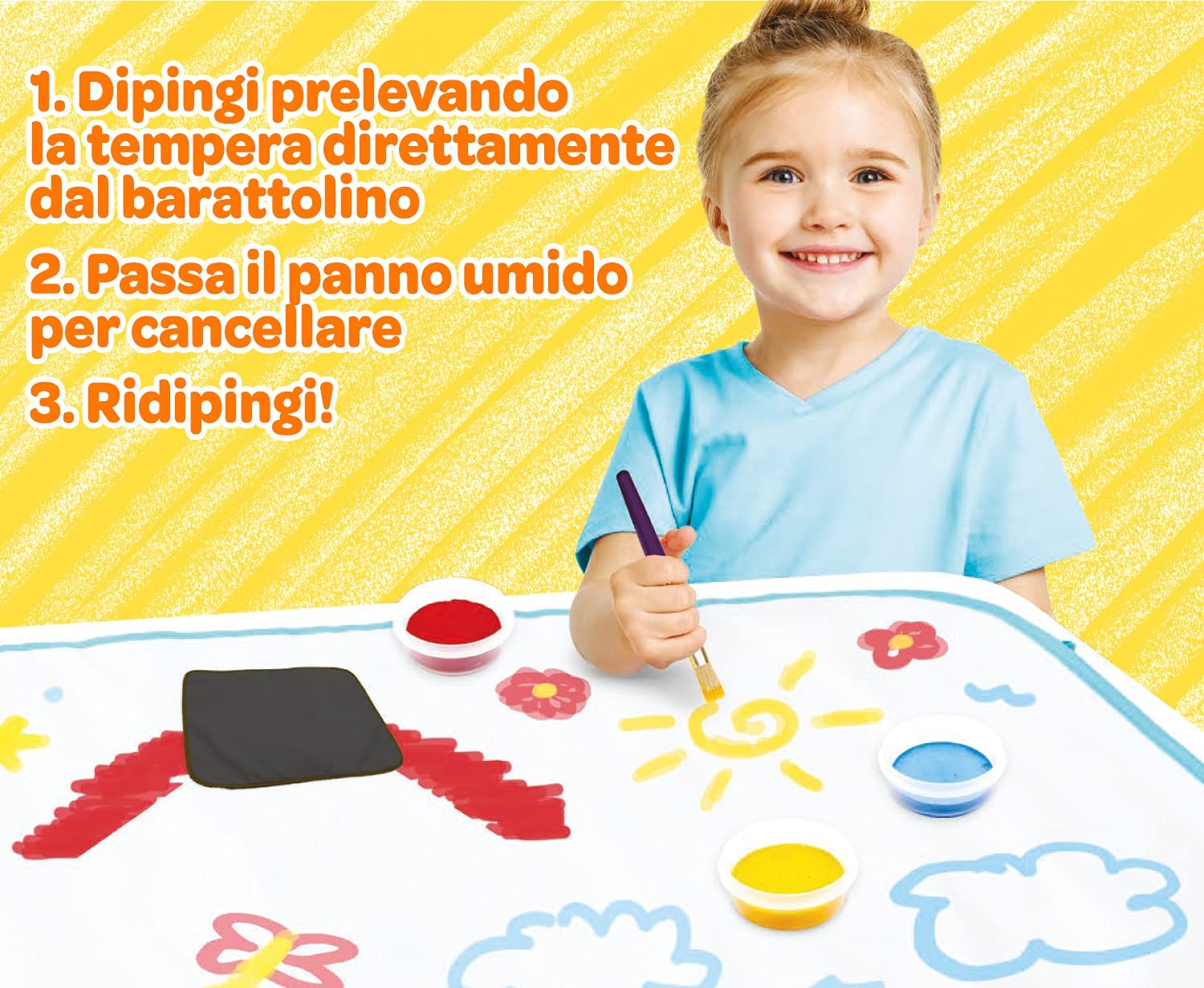 Crayola- Mini Kids, Mal- und Übermalmatte, Maxi-Unterlage zum Malen mit abwaschbaren Tempera, ab 36 Monaten, 81-1486