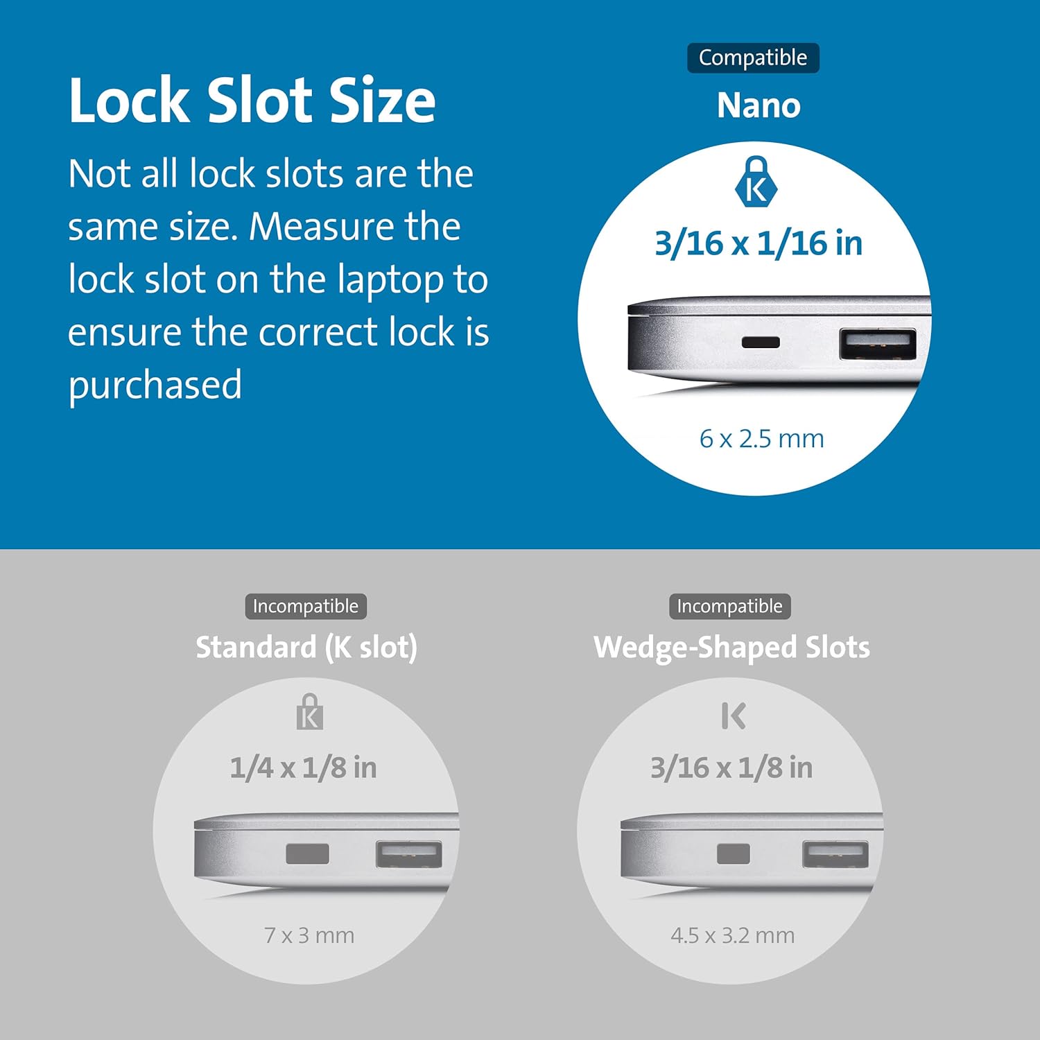 Kensington Slim Resettable NanoSaver Combination Laptop Lock