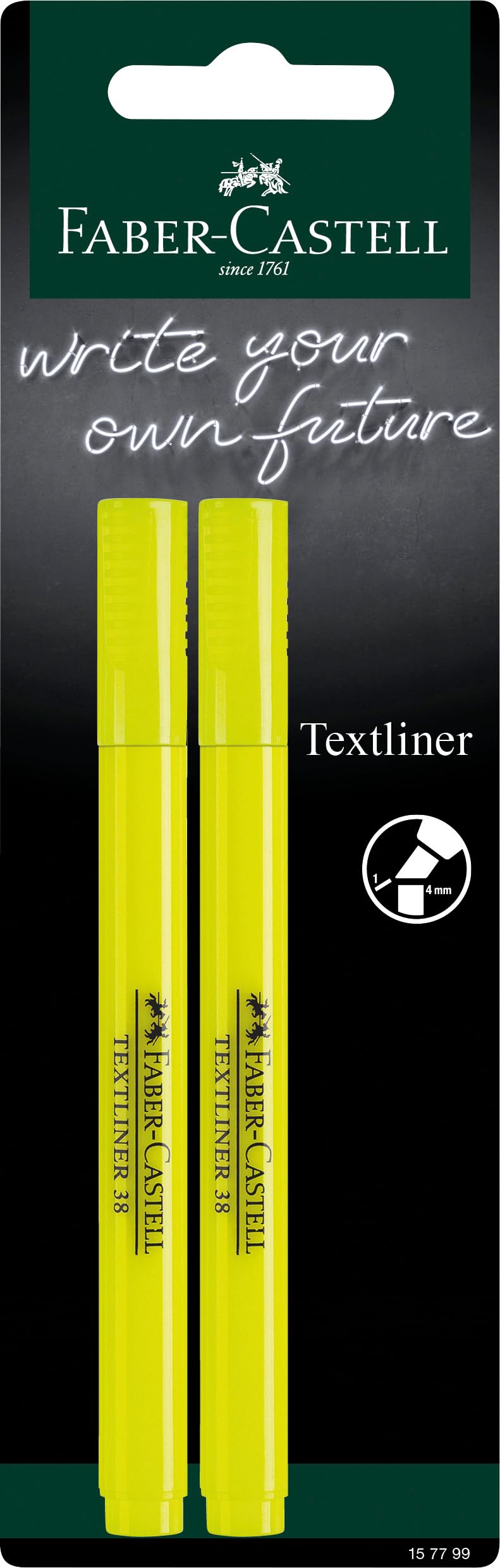 Faber Castell Highlighter Textliner - Blister Card of 2, Yellow