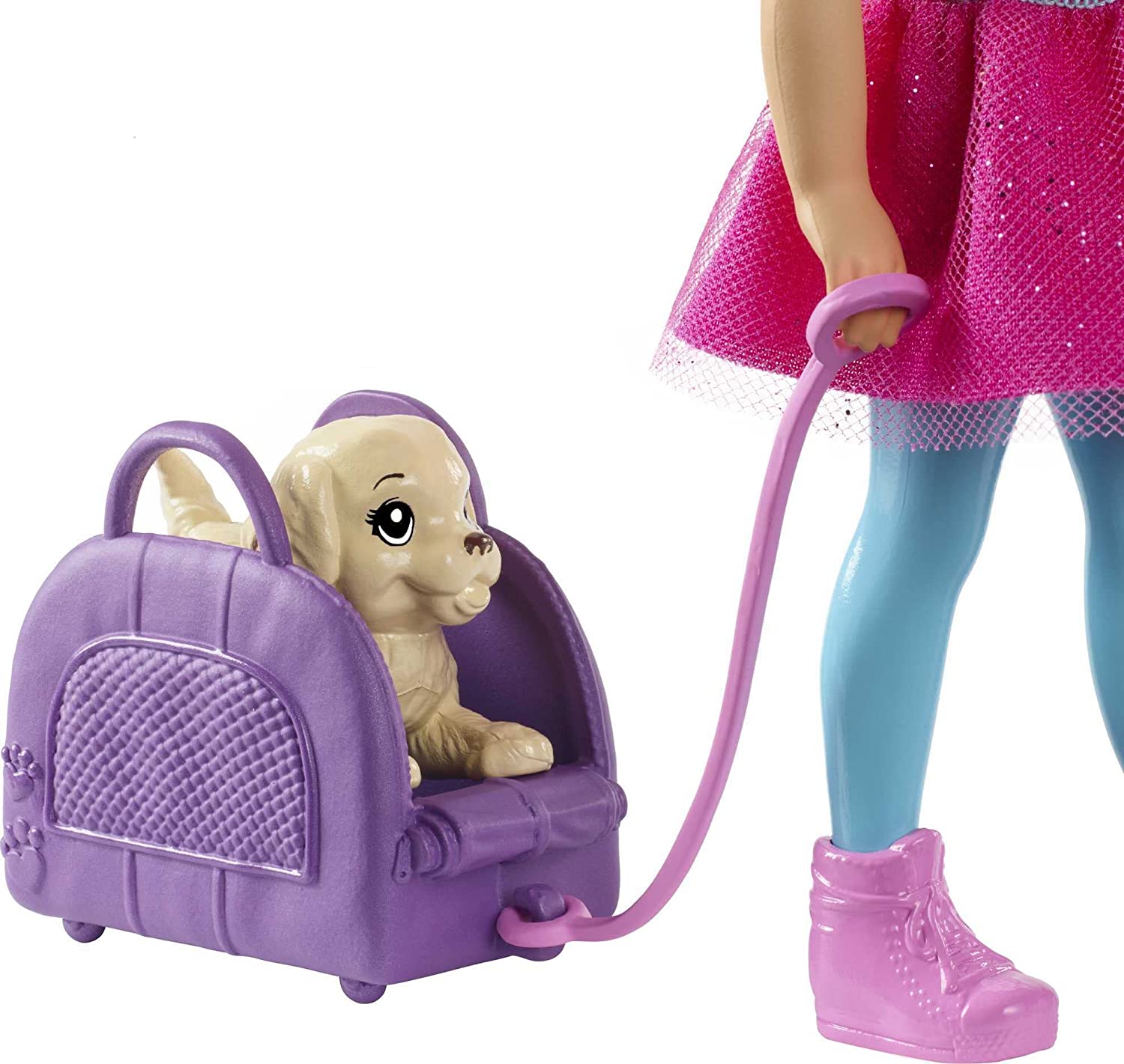 Barbie RHYTHMIC GYMNAST (BLONDE) DOLL & Chelsea Travel Doll, Blonde, With Puppy, Carrier & Accessories, For 3 To 7 Year Olds, FWV20