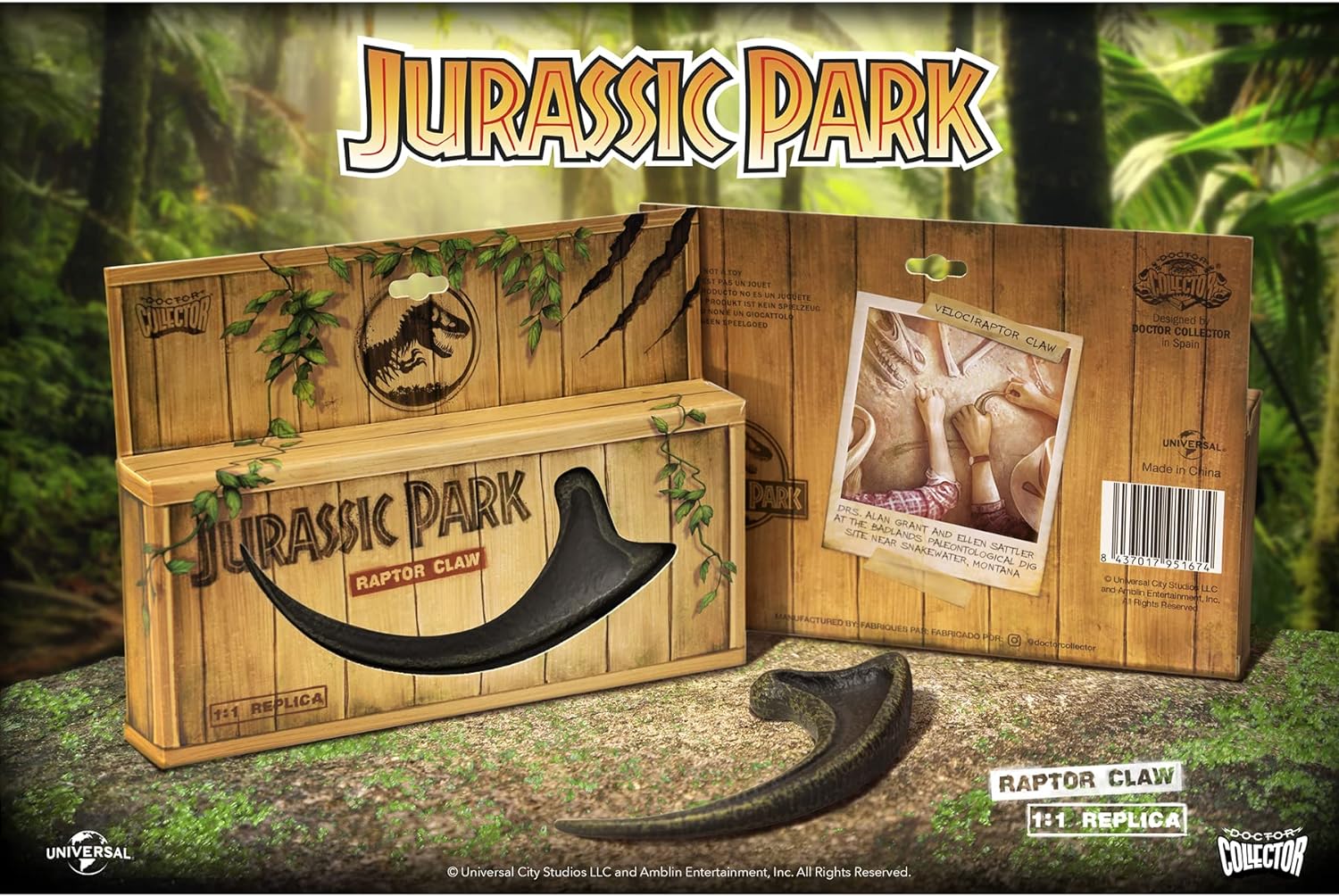 Doctor Collector Collectable Jurassic Park Raptor Claw 1:1 Scale Replica