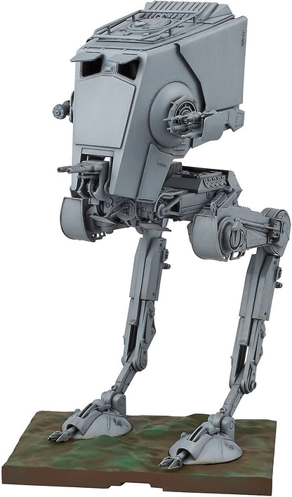 Revell (Bandai original) 01202 Star Wars AT-ST (All Terrain Scout Transport inc. Chewbacca) 1:48 Scale Unbuilt/Pre-coloured/Clip-Together (Non-Glue) Articulated Plastic Model Kit with Display Base