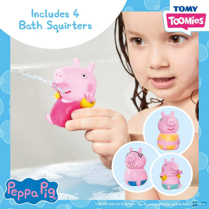 TOMY Toomies Daddy Pig, Mummy Pig, Peppa, George Bath Squirters & Peppa's Unicorn, Baby Bath Toys, Kids Bath Toys for Water Play, Fun Bath Accessories for Babies & Toddlers, Suitable for 18 Months +
