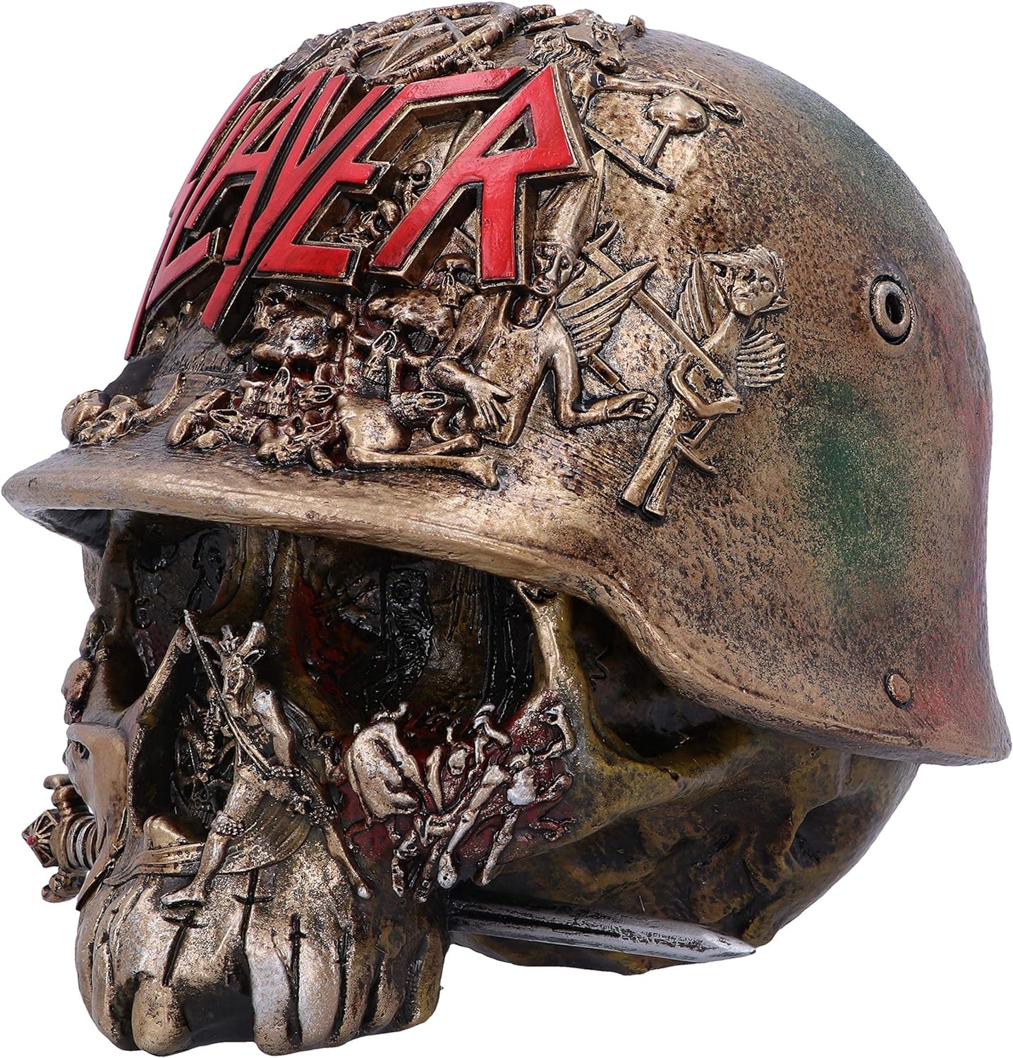 Nemesis Now Slayer Helmet Skull Trinket Box 17.5cm, Resin, Bronze, Officially Licensed Slayer Merchandise, Skull Trinket Box, Spacious Yet Stylish, Cast in the Finest Resin, Expertly Hand-Painted