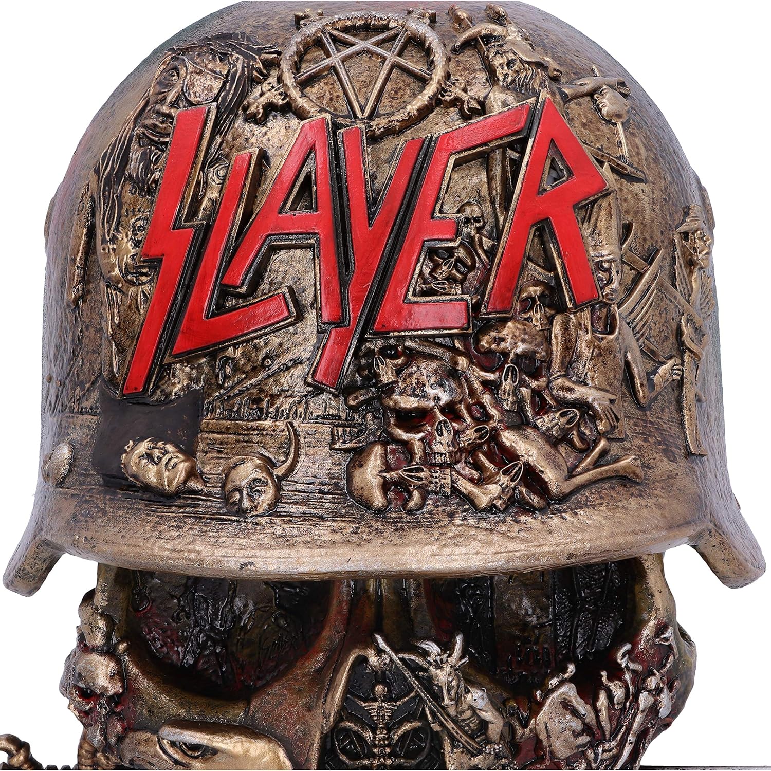 Nemesis Now Slayer Helmet Skull Trinket Box 17.5cm, Resin, Bronze, Officially Licensed Slayer Merchandise, Skull Trinket Box, Spacious Yet Stylish, Cast in the Finest Resin, Expertly Hand-Painted