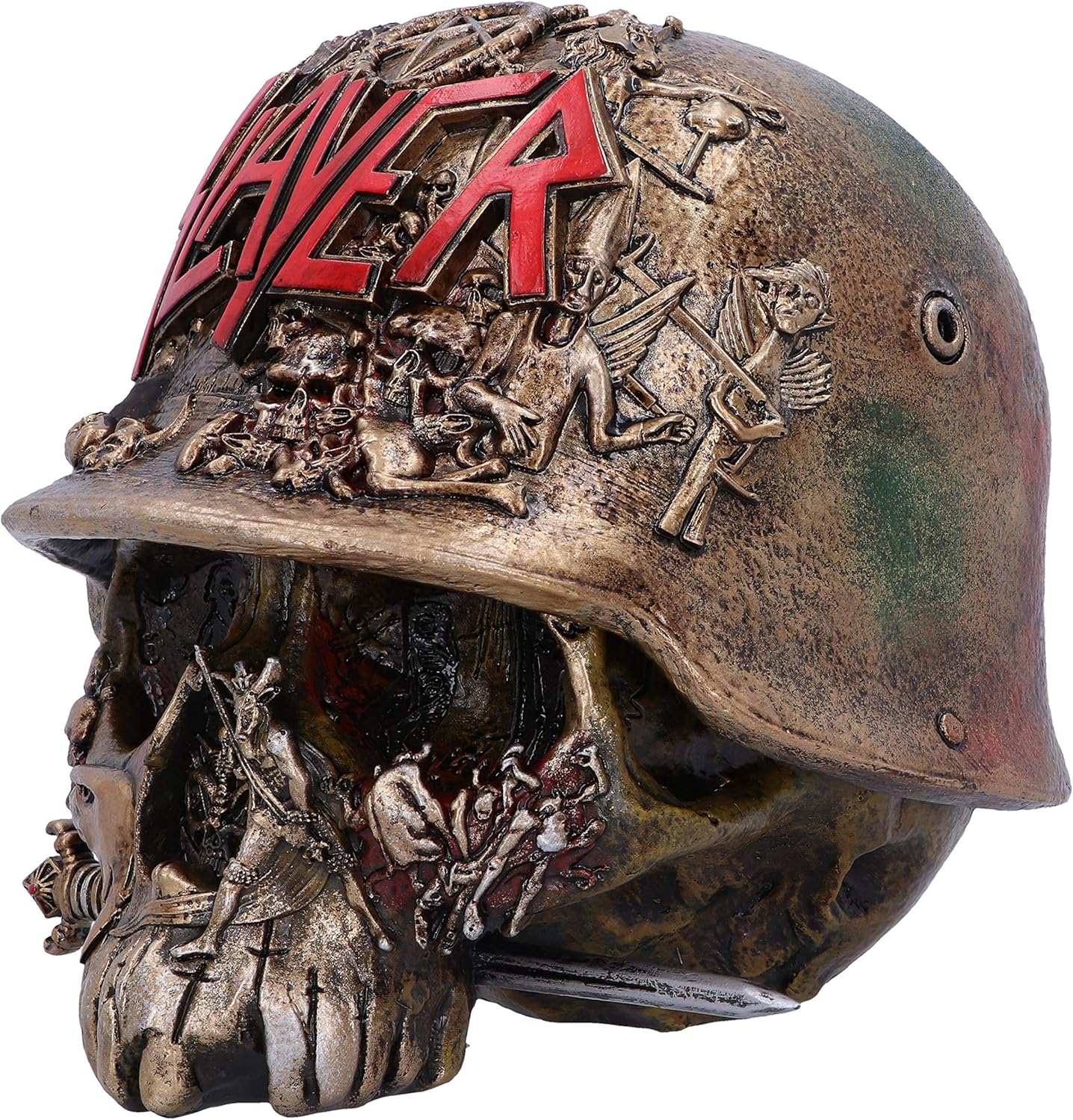 Nemesis Now Slayer Helmet Skull Trinket Box 17.5cm, Resin, Bronze, Officially Licensed Slayer Merchandise, Skull Trinket Box, Spacious Yet Stylish, Cast in the Finest Resin, Expertly Hand-Painted
