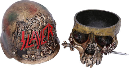 Nemesis Now Slayer Helmet Skull Trinket Box 17.5cm, Resin, Bronze, Officially Licensed Slayer Merchandise, Skull Trinket Box, Spacious Yet Stylish, Cast in the Finest Resin, Expertly Hand-Painted